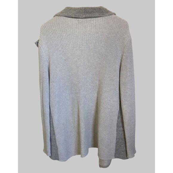 Umgee Cardigan Sweater Women's XL Gray Open Front Pockets Oversized Minimalist - Picture 2 of 8